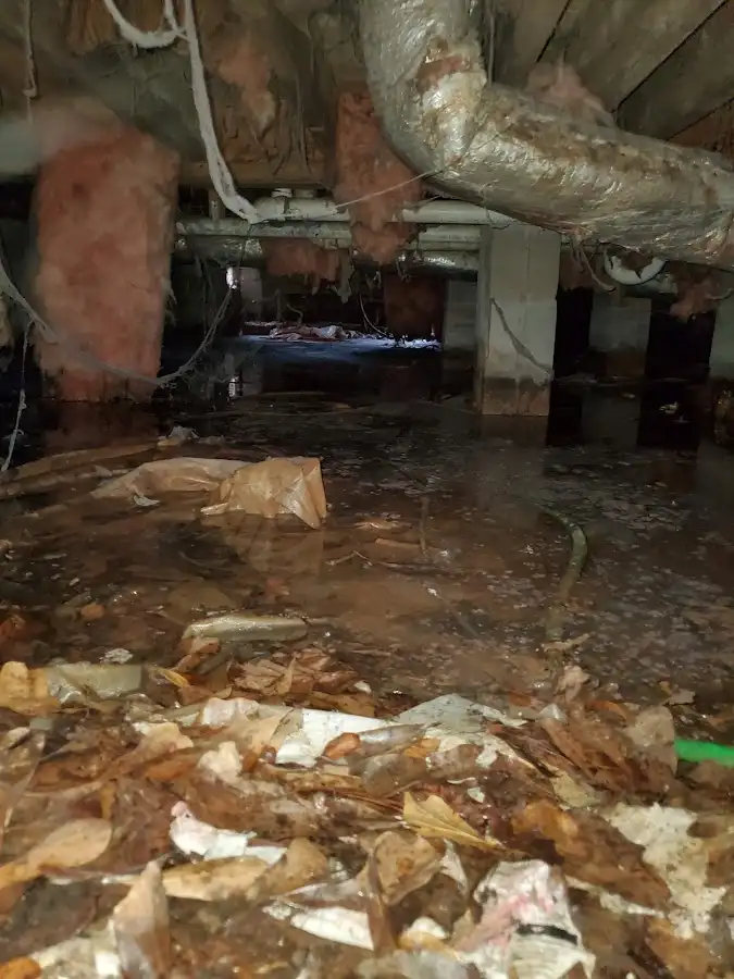 Crawl space flood assessment for Commercial Water Damage Restoration in Calera